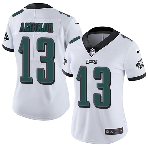 Nike Eagles #13 Nelson Agholor White Women's Stitched NFL Vapor Untouchable Limited Jersey