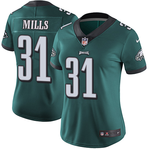 Nike Eagles #31 Jalen Mills Midnight Green Team Color Women's Stitched NFL Vapor Untouchable Limited
