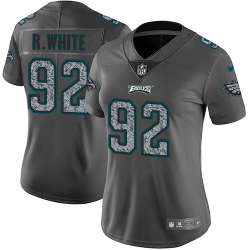 Nike Eagles #92 Reggie White Gray Static Women's Stitched NFL Vapor Untouchable Limited Jersey
