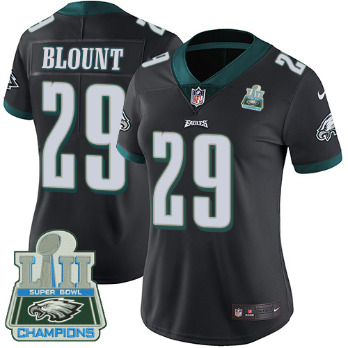 Nike Eagles #29 LeGarrette Blount Black Alternate Super Bowl LII Champions Women's Stitched NFL Vapo