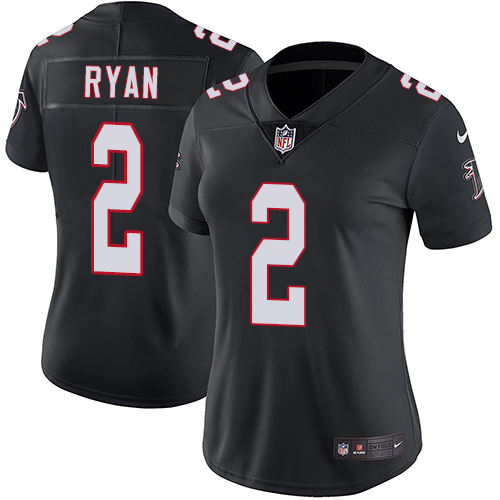 Nike Falcons #2 Matt Ryan Black Alternate Women's Stitched NFL Vapor Untouchable Limited Jersey