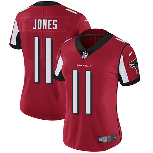 Nike Falcons #11 Julio Jones Red Team Color Women's Stitched NFL Vapor Untouchable Limited Jersey - Click Image to Close