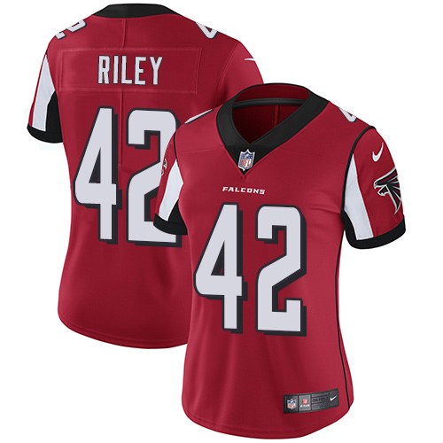 Nike Falcons #42 Duke Riley Red Team Color Women's Stitched NFL Vapor Untouchable Limited Jersey