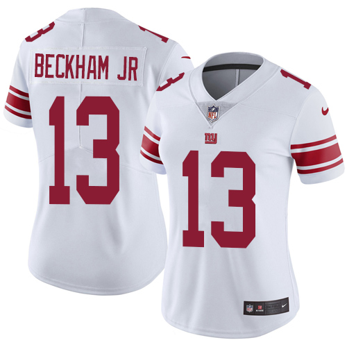 Nike Giants #13 Odell Beckham Jr White Women's Stitched NFL Vapor Untouchable Limited Jersey