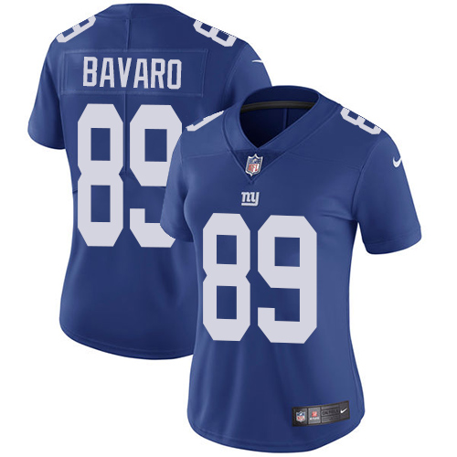 Nike Giants #89 Mark Bavaro Royal Blue Team Color Women's Stitched NFL Vapor Untouchable Limited Jer