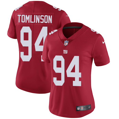 Nike Giants #94 Dalvin Tomlinson Red Alternate Women's Stitched NFL Vapor Untouchable Limited Jersey - Click Image to Close