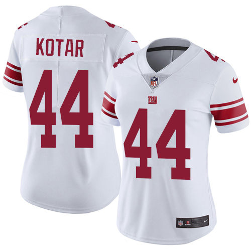 Nike Giants #44 Doug Kotar White Women's Stitched NFL Vapor Untouchable Limited Jersey - Click Image to Close