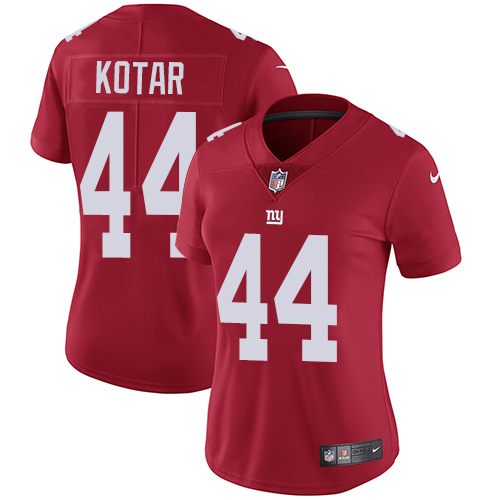 Nike Giants #44 Doug Kotar Red Alternate Women's Stitched NFL Vapor Untouchable Limited Jersey - Click Image to Close