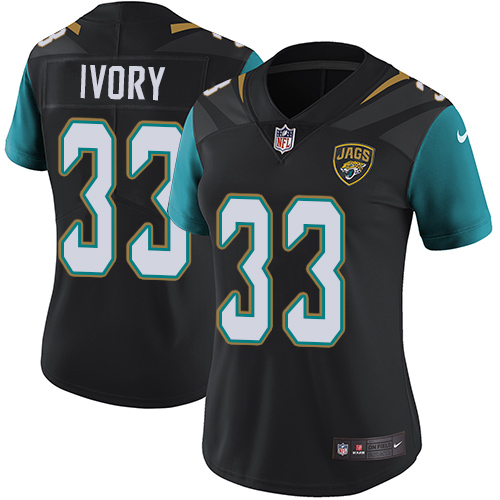 Nike Jaguars #33 Chris Ivory Black Alternate Women's Stitched NFL Vapor Untouchable Limited Jersey - Click Image to Close