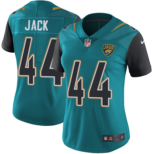 Nike Jaguars #44 Myles Jack Teal Green Team Color Women's Stitched NFL Vapor Untouchable Limited Jer - Click Image to Close