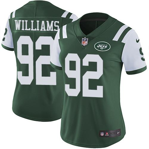 Nike Jets #92 Leonard Williams Green Team Color Women's Stitched NFL Vapor Untouchable Limited Jerse - Click Image to Close