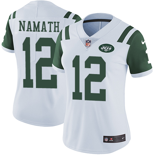 Nike Jets #12 Joe Namath White Women's Stitched NFL Vapor Untouchable Limited Jersey