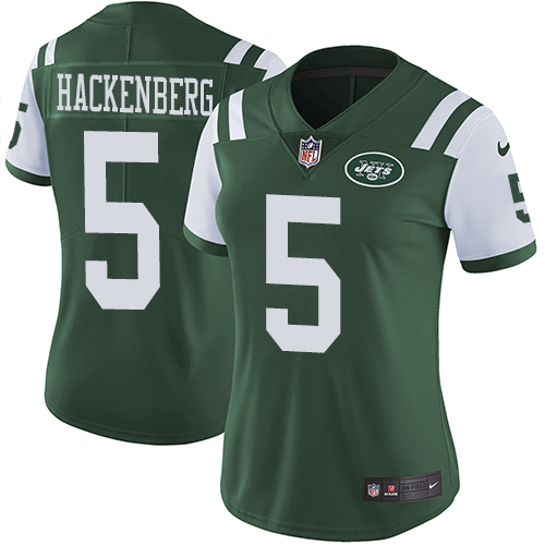 Nike Jets #5 Christian Hackenberg Green Team Color Women's Stitched NFL Vapor Untouchable Limited Je