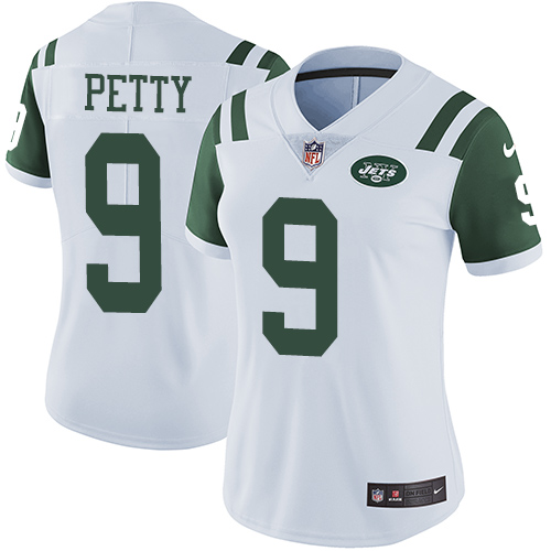 Nike Jets #9 Bryce Petty White Women's Stitched NFL Vapor Untouchable Limited Jersey