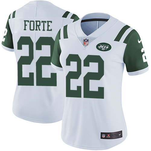 Nike Jets #22 Matt Forte White Women's Stitched NFL Vapor Untouchable Limited Jersey