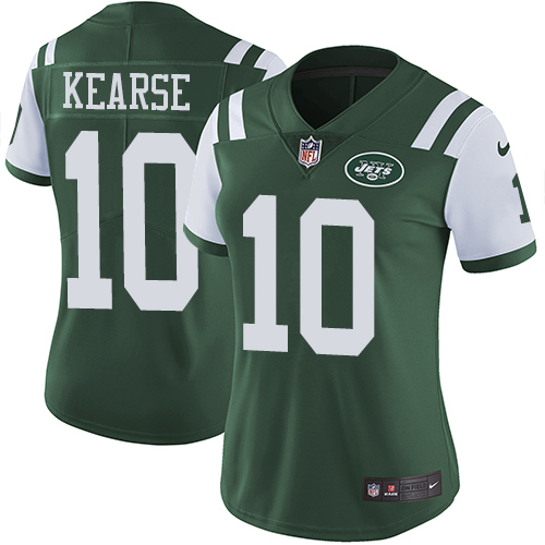 Nike Jets #10 Jermaine Kearse Green Team Color Women's Stitched NFL Vapor Untouchable Limited Jersey - Click Image to Close