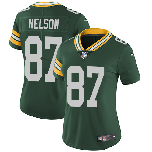 Nike Packers #87 Jordy Nelson Green Team Color Women's Stitched NFL Vapor Untouchable Limited Jersey - Click Image to Close