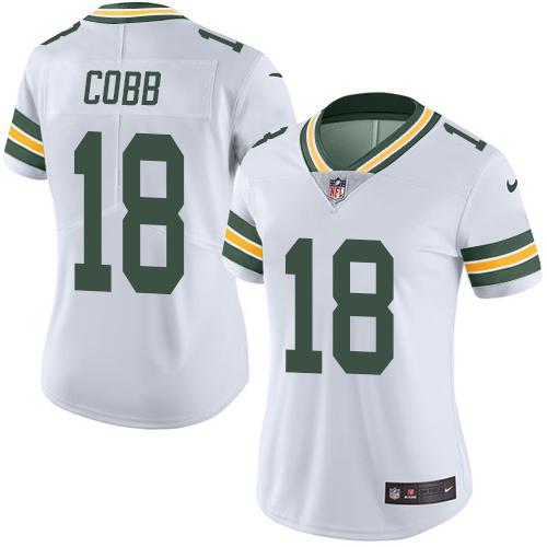Nike Packers #18 Randall Cobb White Women's Stitched NFL Vapor Untouchable Limited Jersey - Click Image to Close