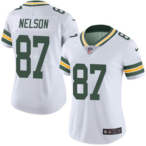 Nike Packers #87 Jordy Nelson White Women's Stitched NFL Vapor Untouchable Limited Jersey - Click Image to Close