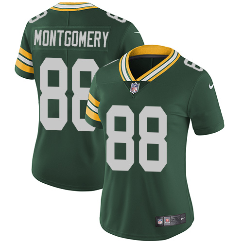 Nike Packers #88 Ty Montgomery Green Team Color Women's Stitched NFL Vapor Untouchable Limited Jerse