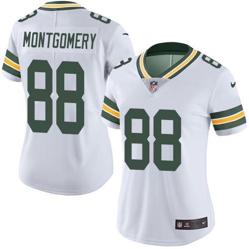 Nike Packers #88 Ty Montgomery White Women's Stitched NFL Vapor Untouchable Limited Jersey - Click Image to Close