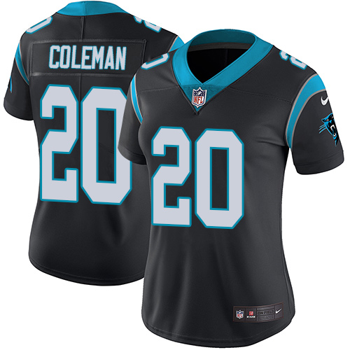 Nike Panthers #20 Kurt Coleman Black Team Color Women's Stitched NFL Vapor Untouchable Limited Jerse