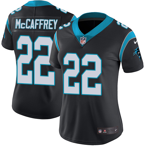 Nike Panthers #22 Christian McCaffrey Black Team Color Women's Stitched NFL Vapor Untouchable Limite