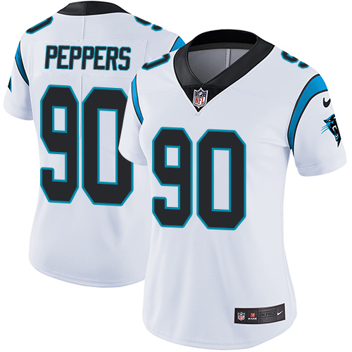 Nike Panthers #90 Julius Peppers White Women's Stitched NFL Vapor Untouchable Limited Jersey