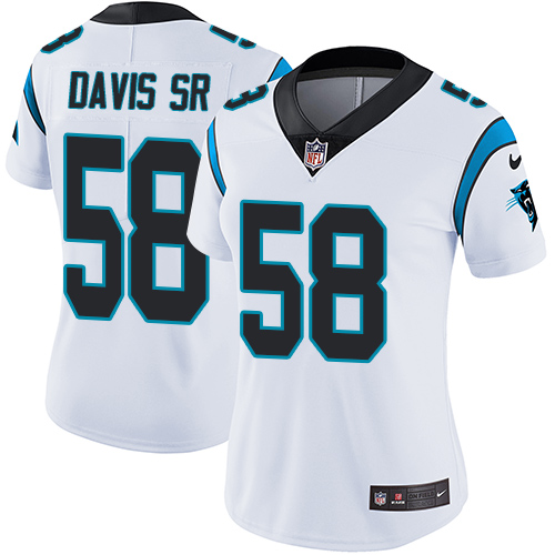 Nike Panthers #58 Thomas Davis Sr White Women's Stitched NFL Vapor Untouchable Limited Jersey