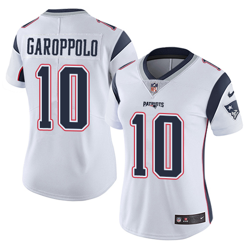 Nike Patriots #10 Jimmy Garoppolo White Women's Stitched NFL Vapor Untouchable Limited Jersey - Click Image to Close