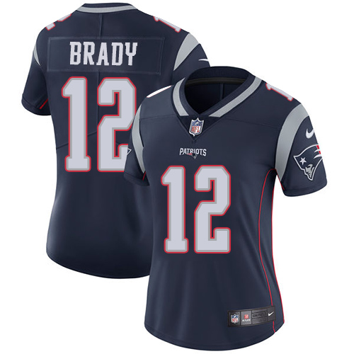 Nike Patriots #12 Tom Brady Navy Blue Team Color Women's Stitched NFL Vapor Untouchable Limited Jers