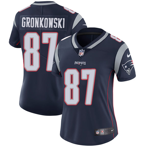 Nike Patriots #87 Rob Gronkowski Navy Blue Team Color Women's Stitched NFL Vapor Untouchable Limited
