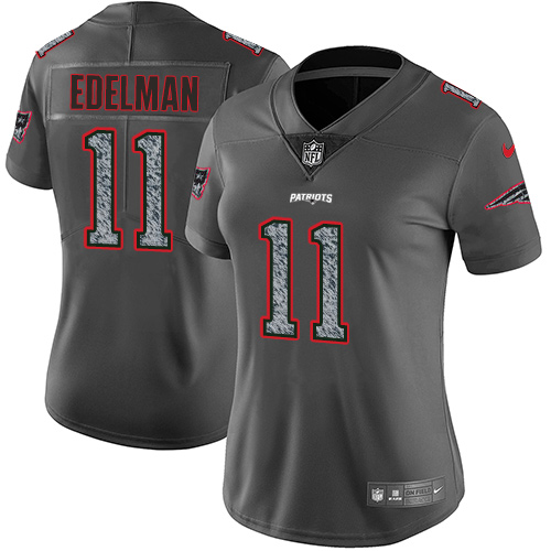 Nike Patriots #11 Julian Edelman Gray Static Women's Stitched NFL Vapor Untouchable Limited Jersey - Click Image to Close