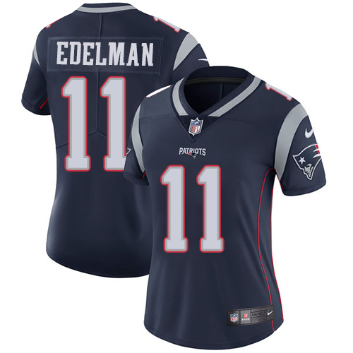 Nike Patriots #11 Julian Edelman Navy Blue Team Color Women's Stitched NFL Vapor Untouchable Limited