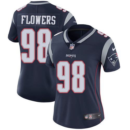 Nike Patriots #98 Trey Flowers Navy Blue Team Color Women's Stitched NFL Vapor Untouchable Limited J