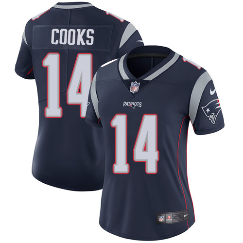 Nike Patriots #14 Brandin Cooks Navy Blue Team Color Women's Stitched NFL Vapor Untouchable Limited