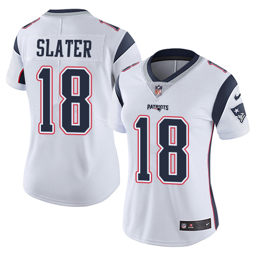 Nike Patriots #18 Matt Slater White Women's Stitched NFL Vapor Untouchable Limited Jersey - Click Image to Close