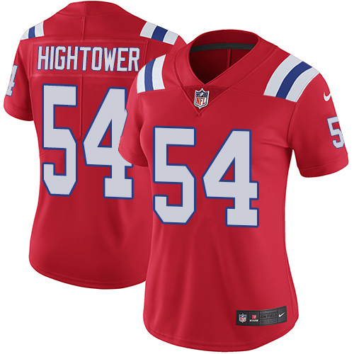 Nike Patriots #54 Dont'a Hightower Red Alternate Women's Stitched NFL Vapor Untouchable Limited Jers