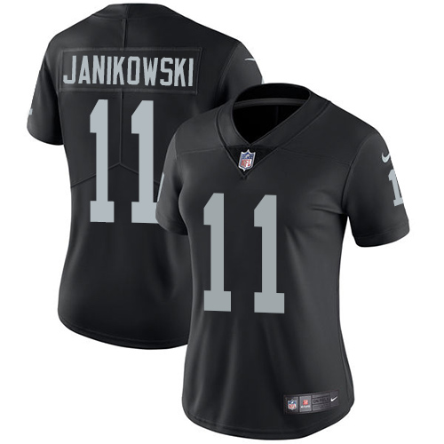 Nike Raiders #11 Sebastian Janikowski Black Team Color Women's Stitched NFL Vapor Untouchable Limite