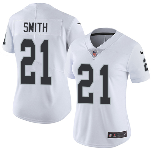 Nike Raiders #21 Sean Smith White Women's Stitched NFL Vapor Untouchable Limited Jersey - Click Image to Close