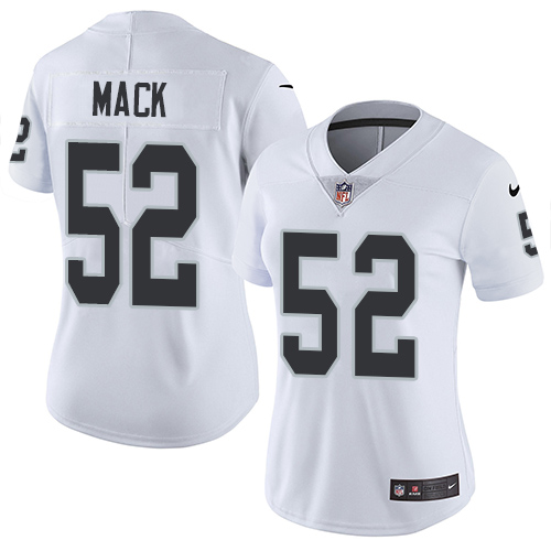 Nike Raiders #52 Khalil Mack White Women's Stitched NFL Vapor Untouchable Limited Jersey - Click Image to Close