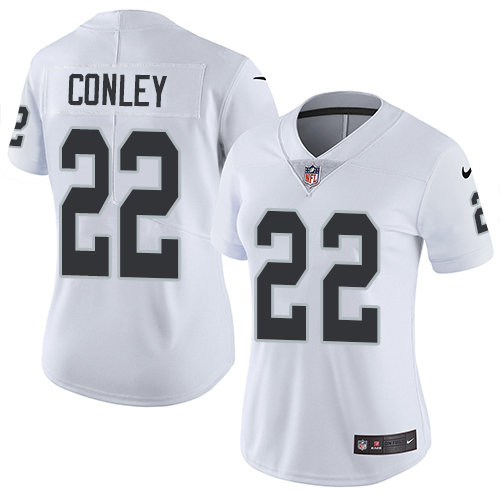 Nike Raiders #22 Gareon Conley White Women's Stitched NFL Vapor Untouchable Limited Jersey - Click Image to Close
