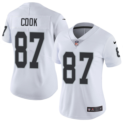 Nike Raiders #87 Jared Cook White Women's Stitched NFL Vapor Untouchable Limited Jersey