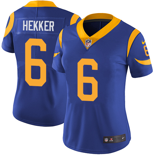 Nike Rams #6 Johnny Hekker Royal Blue Alternate Women's Stitched NFL Vapor Untouchable Limited Jerse