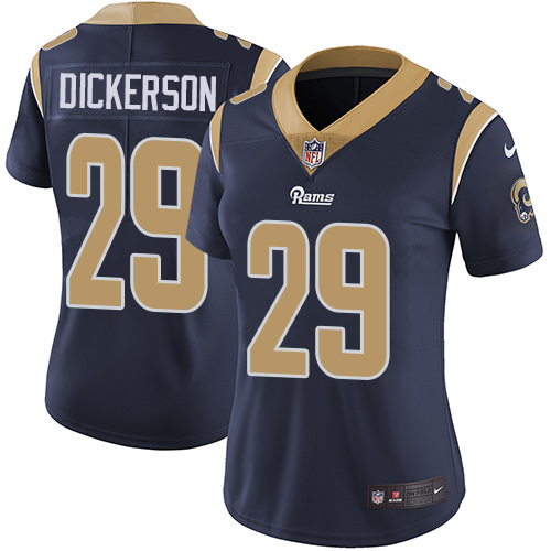 Nike Rams #29 Eric Dickerson Navy Blue Team Color Women's Stitched NFL Vapor Untouchable Limited Jer