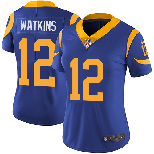 Nike Rams #12 Sammy Watkins Royal Blue Alternate Women's Stitched NFL Vapor Untouchable Limited Jers