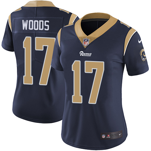 Nike Rams #17 Robert Woods Navy Blue Team Color Women's Stitched NFL Vapor Untouchable Limited Jerse