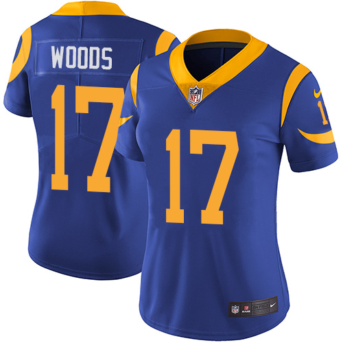 Nike Rams #17 Robert Woods Royal Blue Alternate Women's Stitched NFL Vapor Untouchable Limited Jerse