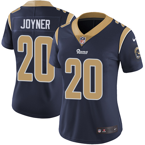 Nike Rams #20 Lamarcus Joyner Navy Blue Team Color Women's Stitched NFL Vapor Untouchable Limited Je
