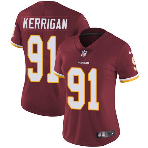 Nike Redskins #91 Ryan Kerrigan Burgundy Red Team Color Women's Stitched NFL Vapor Untouchable Limit
